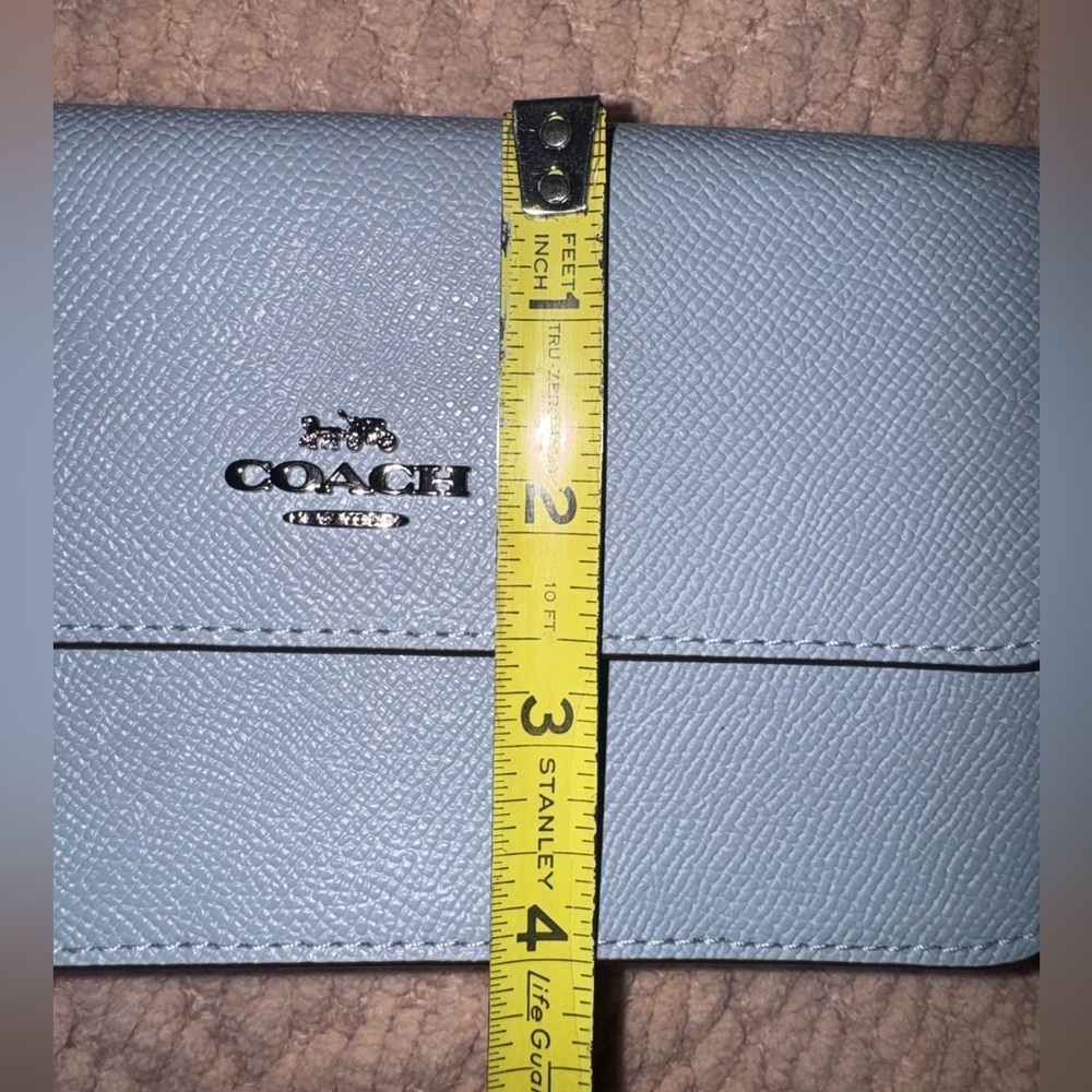 Coach Powder Blue Leather Wristlet Wallet w/ Strap NWOT - Picture 9 of 14